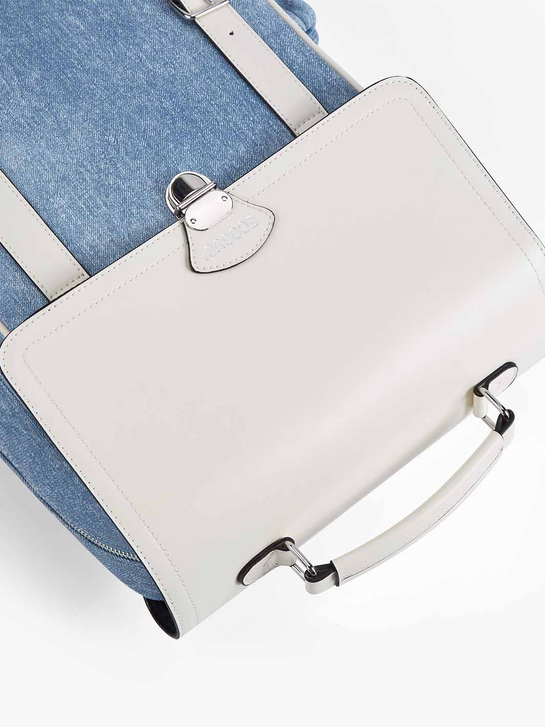 Denim-Inspired PU Fabric 15.6-Inch Backpack - Image 15