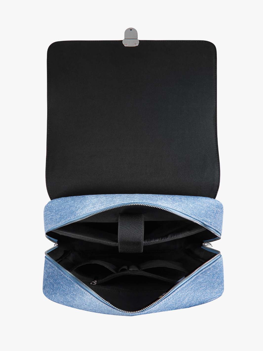 Denim-Inspired PU Fabric 15.6-Inch Backpack - Image 9