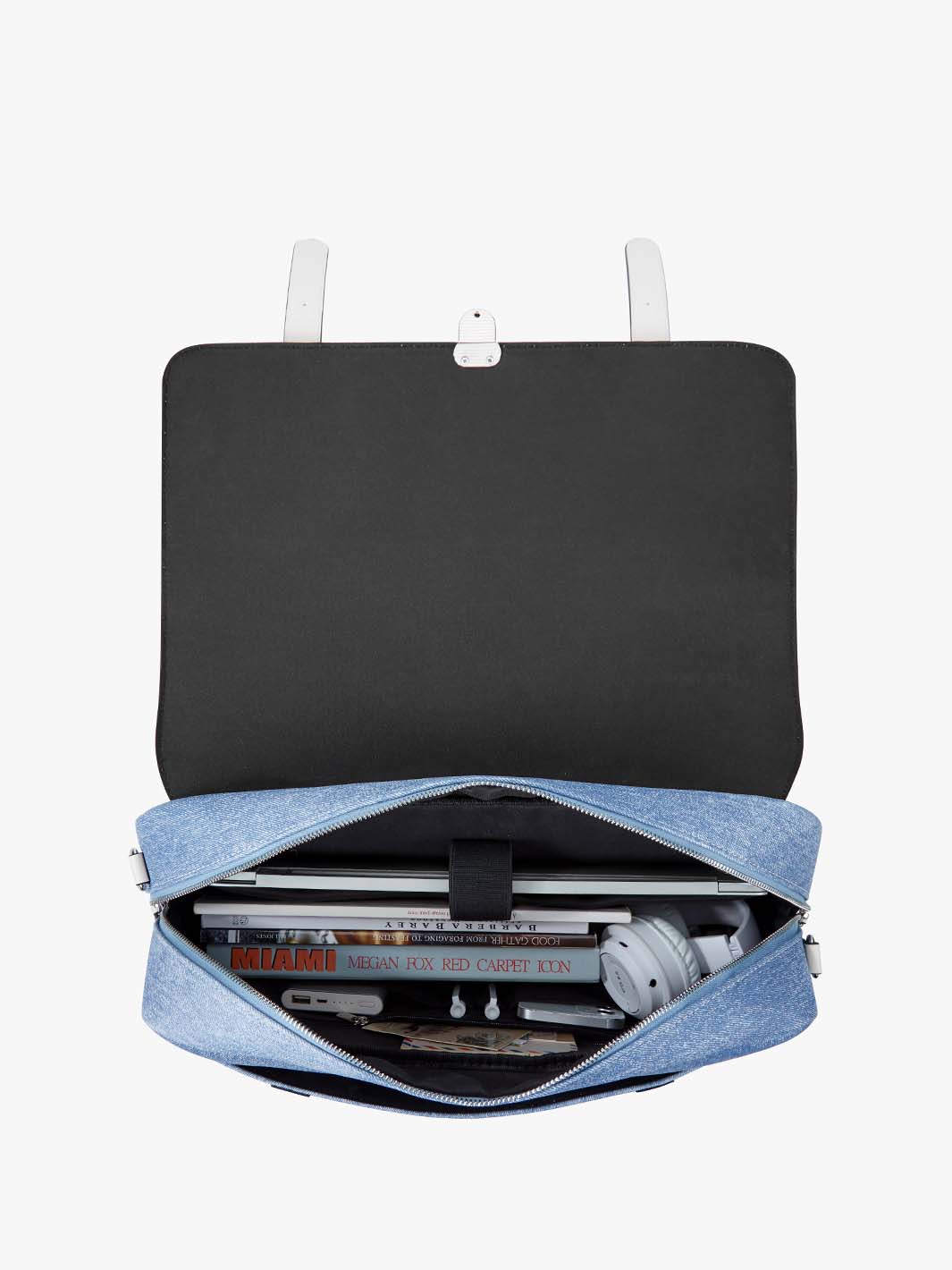 Denim-Inspired PU Fabric 15.6-Inch Briefcase - Image 12