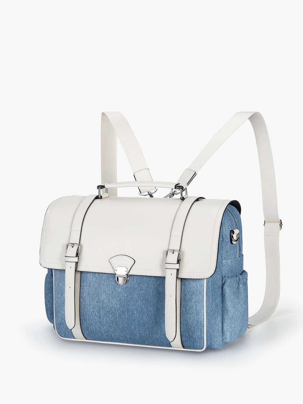 Denim-Inspired PU Fabric 15.6-Inch Briefcase - Image 3