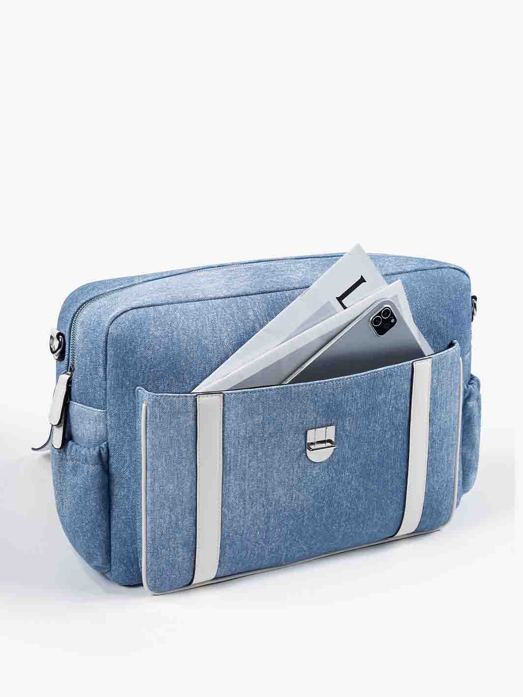 Denim-Inspired PU Fabric 15.6-Inch Briefcase - Image 6