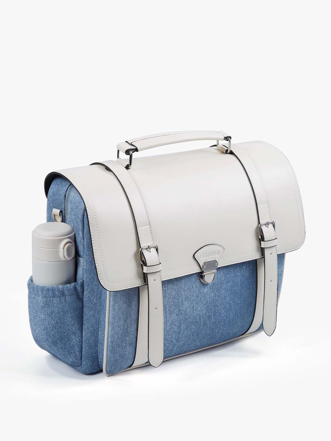 Denim-Inspired PU Fabric 15.6-Inch Briefcase - Image 8
