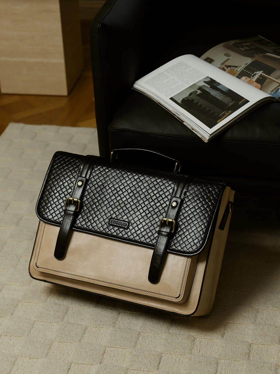 Dolce Weave Vegan Leather 15.6-Inch Briefcase - Image 17