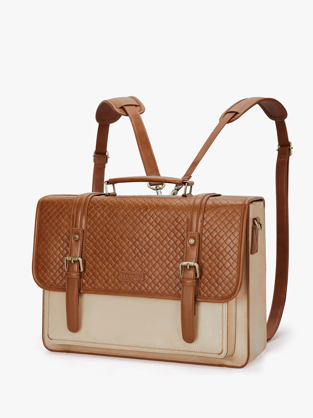 Dolce Weave Vegan Leather 15.6-Inch Briefcase - Image 4