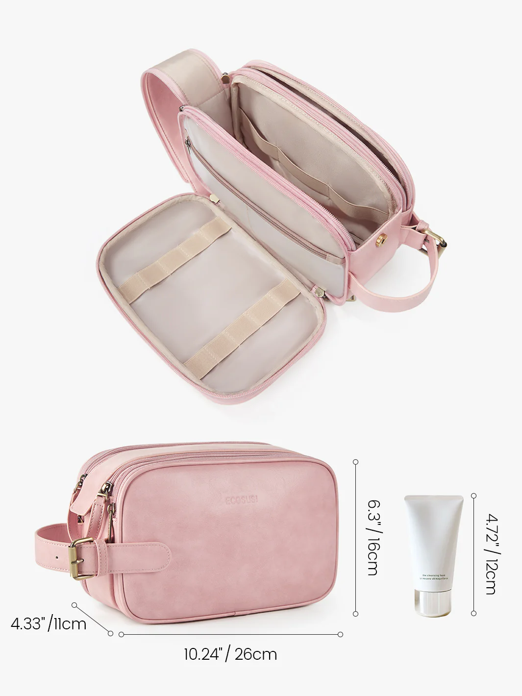 Elena Large Vegan Leather Toiletry Bag - Image 27