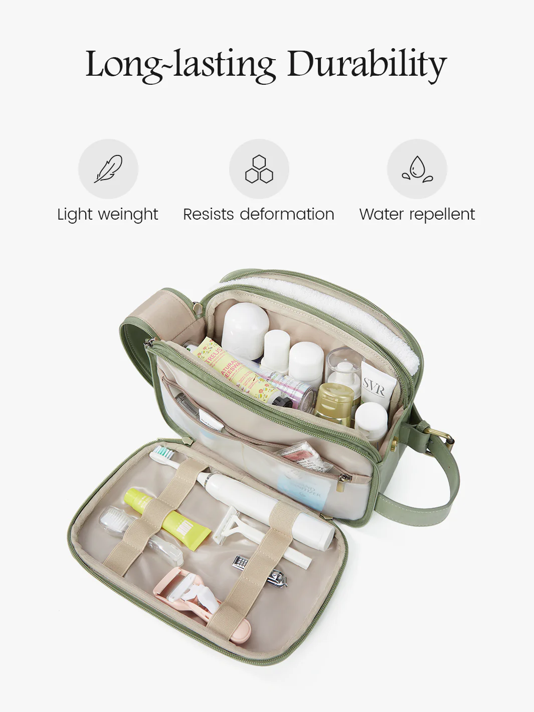 Elena Large Vegan Leather Toiletry Bag - Image 8