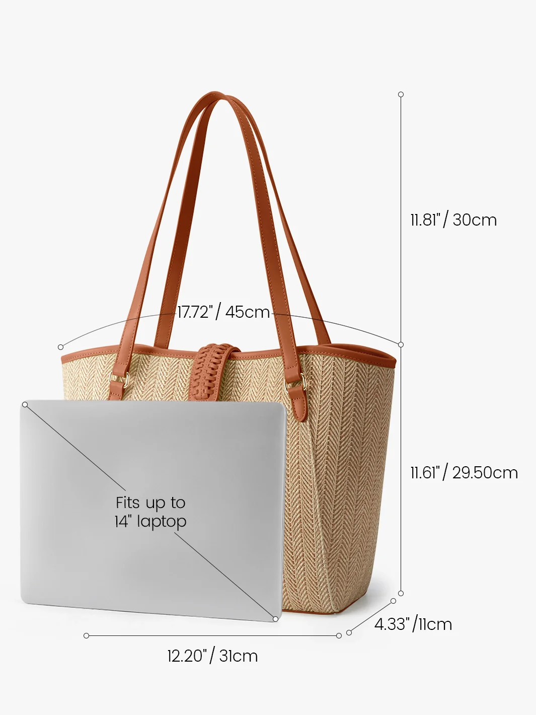 Marina Raffia Straw Tote Bag - Image 3