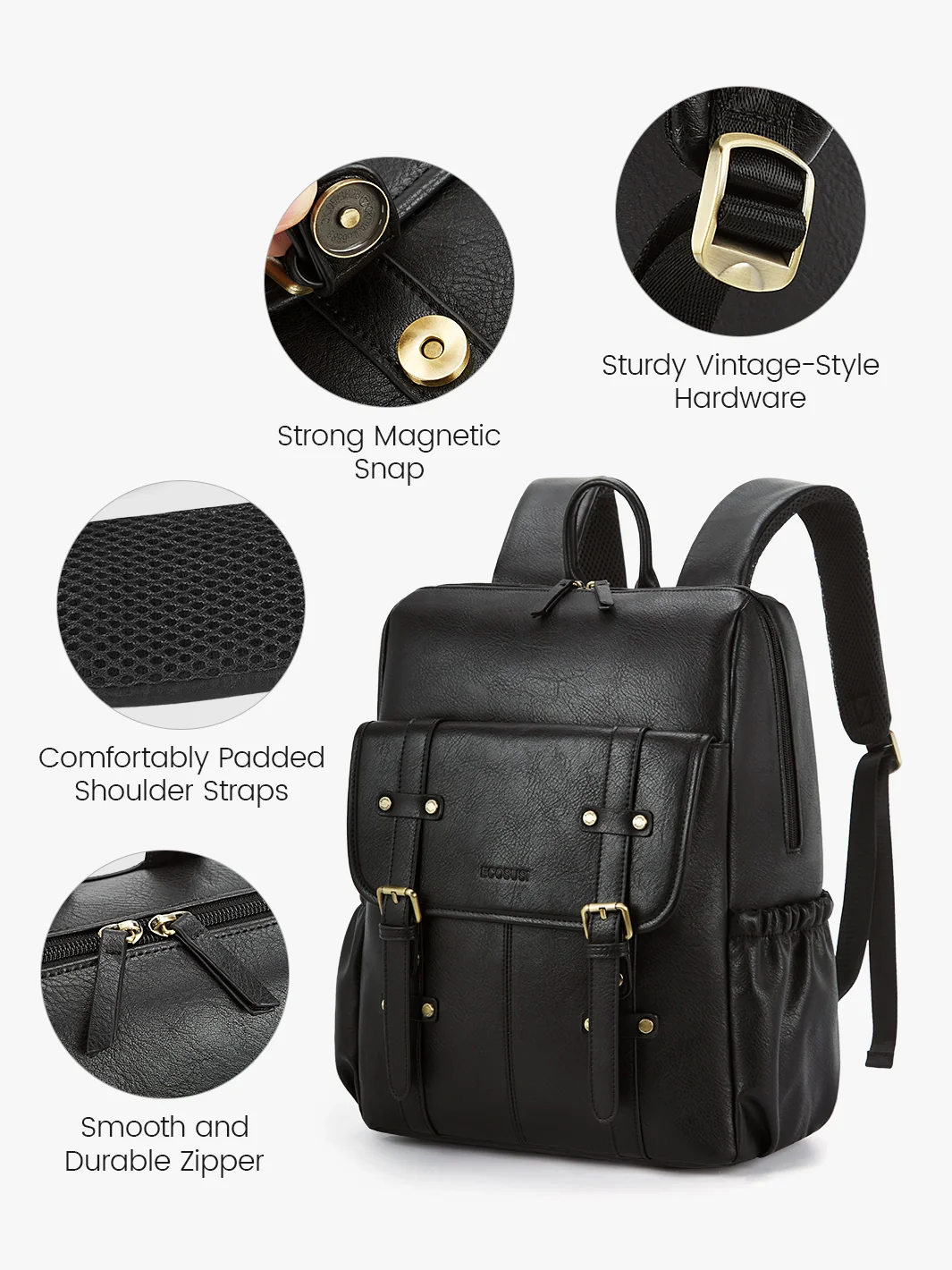 Scarlett Flip Zipper Vegan 15.6-Inch Backpack - Image 19