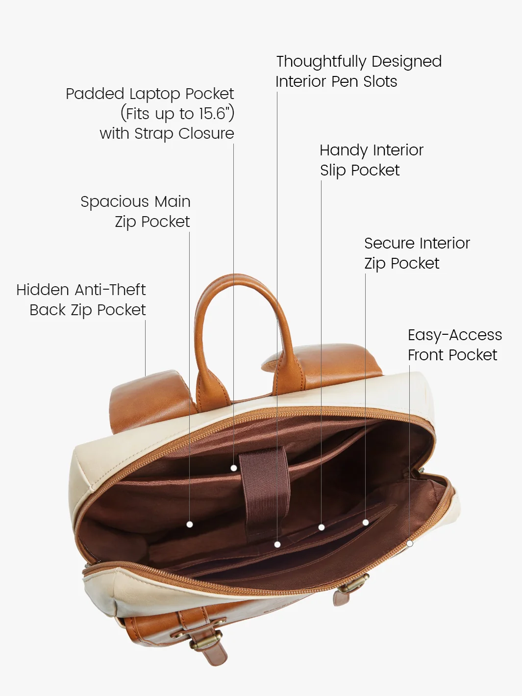Scarlett Flip Zipper Vegan 15.6-Inch Backpack - Image 27