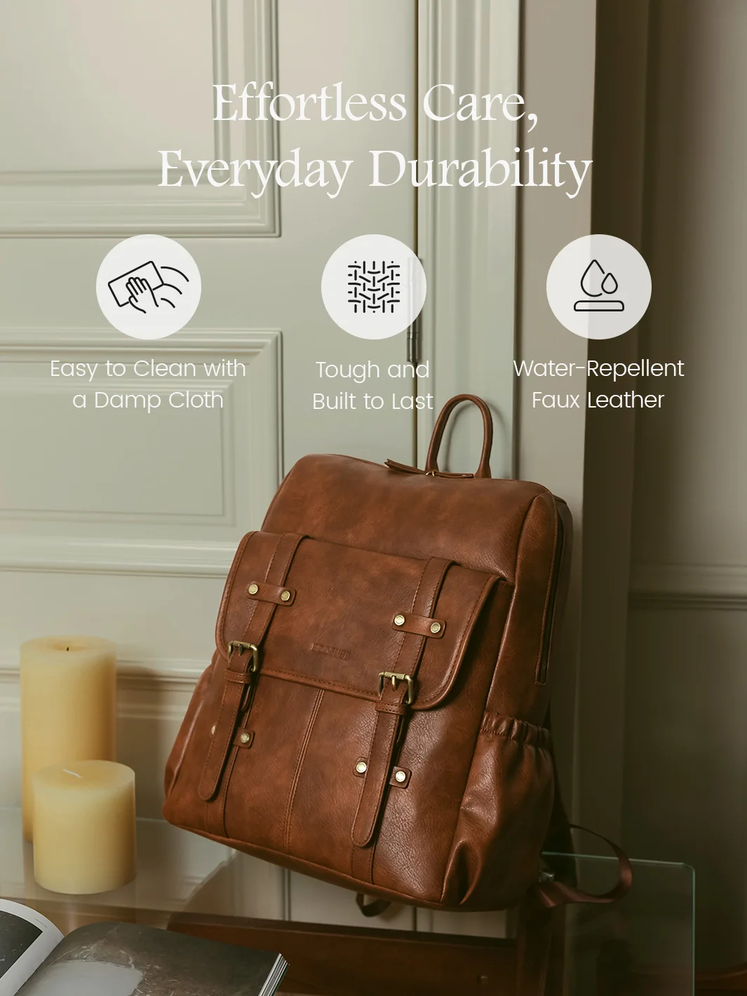 Scarlett Flip Zipper Vegan 15.6-Inch Backpack - Image 8