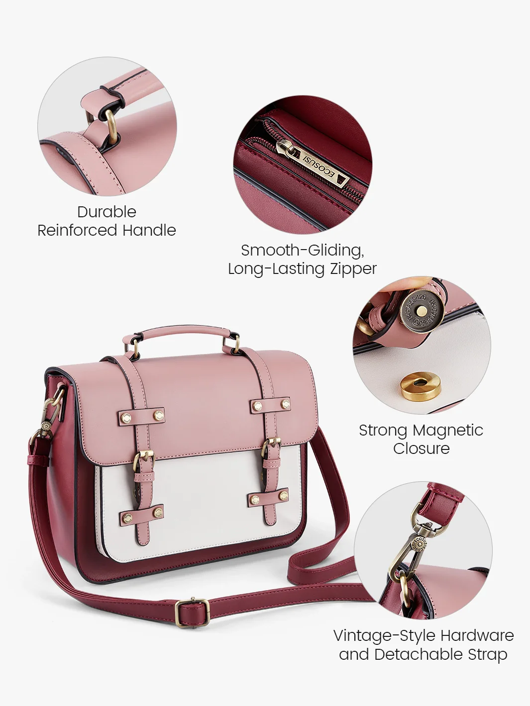 Sombre Mini Crossbody Vintage Briefcase - Image 18